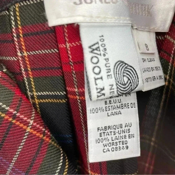 Jones New York Women’s Plaid Wool Skirt 8 Black Red Wrap Unlined - Picture 11 of 11